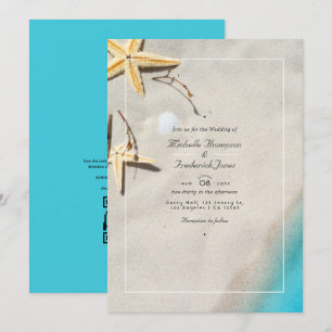 Convite Casamento na Praia com RSVP por Código QR de Verão