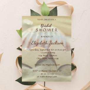 Convite Casamento na Praia, ,Concha, Corações de Madeira C