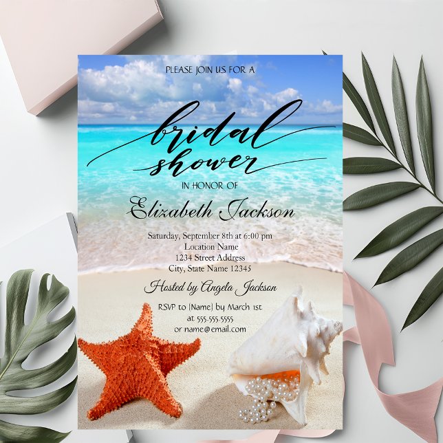 Convite Casamento na Praia Conchas Chá de Noiva (Criador carregado)