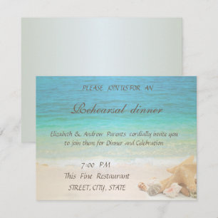 Convite Casamento na Praia Conchas Marinhas Jantar de Ensa