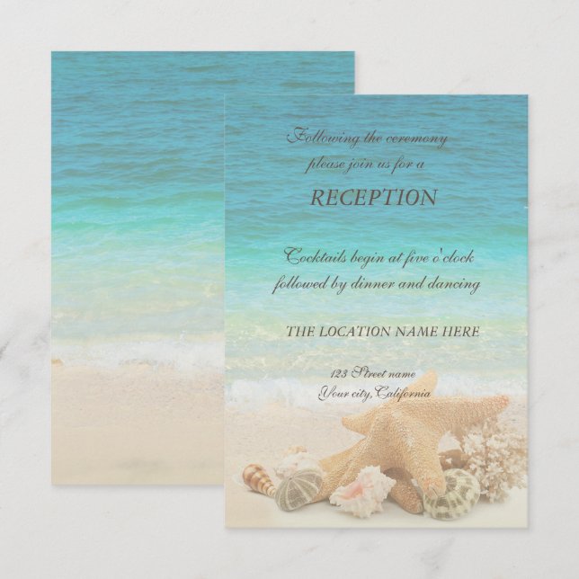 Convite Casamento na Praia Conchas Recepção (Frente/Verso)