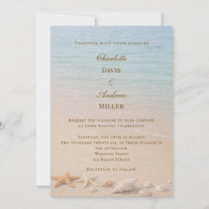 Convite Casamento na praia costeira