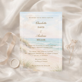 Convite Casamento na praia costeira