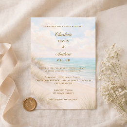 Convite Casamento na praia costeira