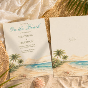 Convite Casamento na Praia de Destino Costeiro Tropical
