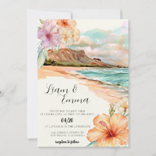 Convite Casamento na Praia de Maui no Havaí