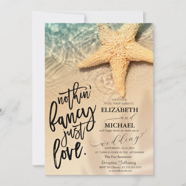 Convite Casamento na Praia de Seastar (Frente)