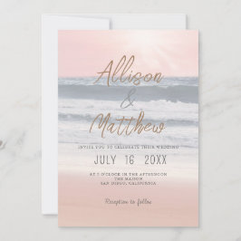 Convite Casamento na Praia do Pôr do Sol | Casamento à Bei