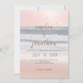 Convite Casamento na Praia do Pôr do Sol | Casamento à Bei