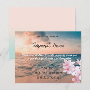 Convite Casamento na Praia do Pôr do Sol, Jantar de Ensaio