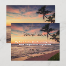 Convite Casamento na Praia do Pôr do Sol, Jantar de Ensaio