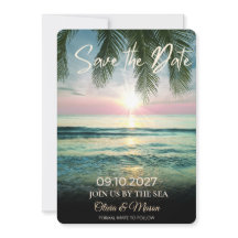 Casamento na Praia do Pôr do Sol Salve a Data, Des