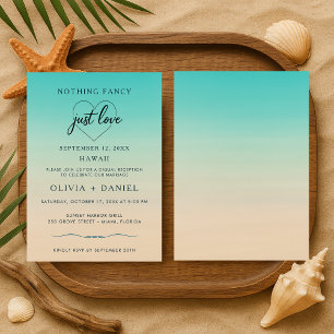 Convite Casamento na Praia Fuga Recepção Aquarela