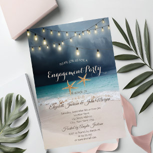 Convite Casamento na Praia, Luzes de Corda de Estrelas do