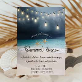 Convite Casamento na Praia, Luzes Jantar de Ensaios Concha