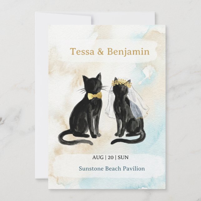 Convite Casamento na Praia Salve a Data – Tessa & Benjamin (Frente)