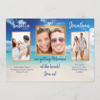 Convite Casamento na praia | suas fotos | personalize