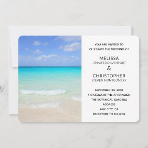 Convite Casamento na Praia Tropical Azul Caribenha