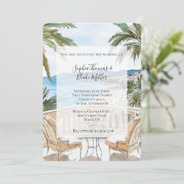Convite Casamento na Praia Tropical da Riviera Francesa