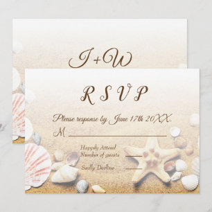 Convite Casamento na Praia Tropical Estrelas-do-Mar RSVP