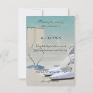 Convite Casamento na Praia, Vidro, Saltos Altos Recepção