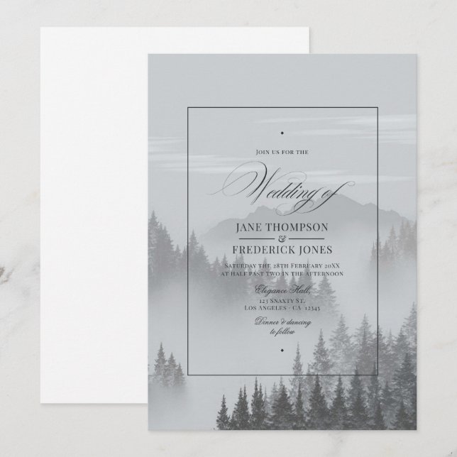 Convite Casamento nas Montanhas (Frente/Verso)