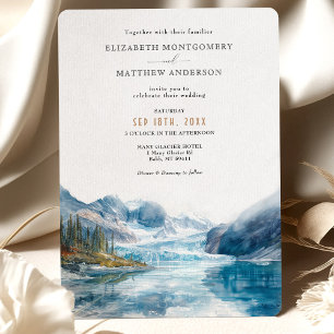 Convite Casamento nas Montanhas Glaciares Montana