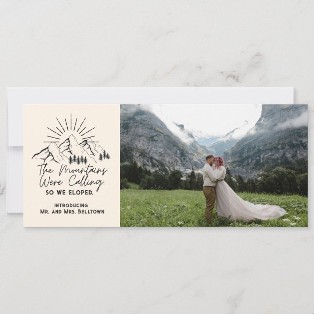 Convite Casamento nas Montanhas sem Convidados (Frente)