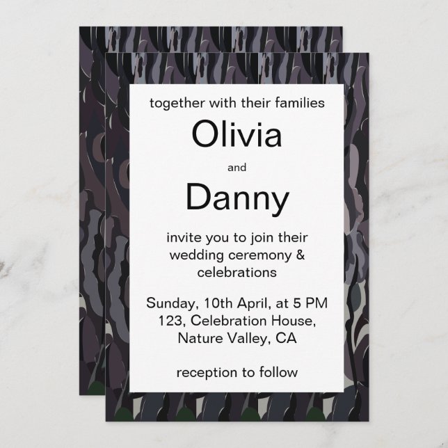 Convite Casamento natural do tronco de árvore (Frente/Verso)