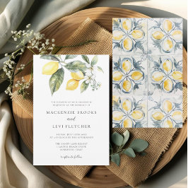 Convite Casamento natural dos Azulejos limões Citrus Medit