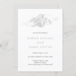 Convite Casamento Natural Elegante Da Montanha De Aquarela