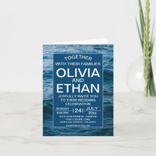 Convite Casamento náutico azul moderno