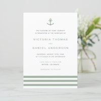 Casamento Náutico de Âncora Verde Moderna