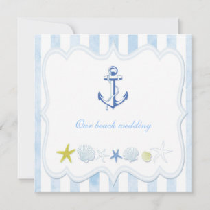 Convite Casamento Náutico de Corte Azul