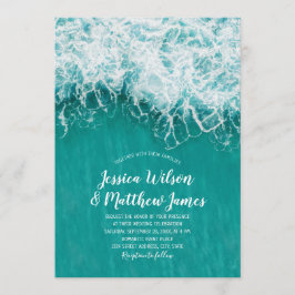 Convite Casamento Náutico de Destino do Oceano Onda de Pra