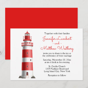 Convite Casamento Náutico de Verão na Praia do Farol Verme