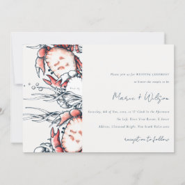 Convite Casamento Náutico do Caranguejo Marinho Vermelho S