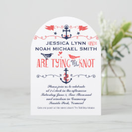 Convite Casamento Náutico do Marinho de aves de coral mode