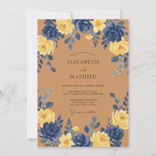 Convite Casamento Naval Amarelo Vibrante Outonal