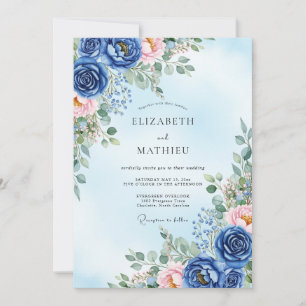 Convite Casamento Naval Azul Verdejante de Primavera