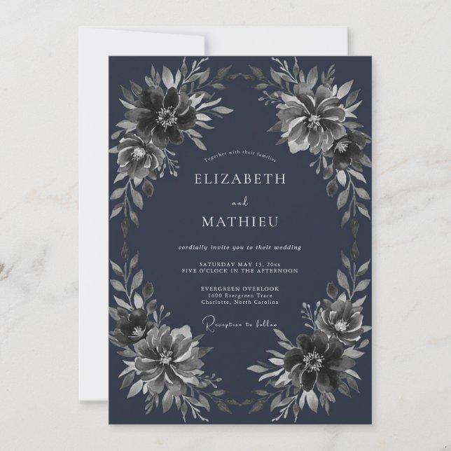 Convite Casamento Naval de Inverno Mal-humorado (Frente)