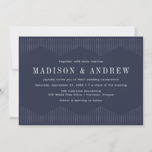 Convite Casamento Navy Dotted Deco