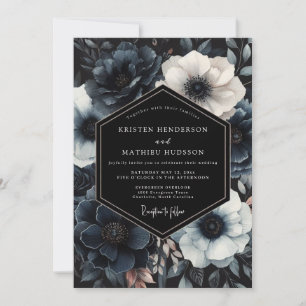 Convite Casamento Navy Moody Bloom