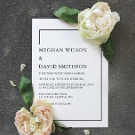 Convite Casamento Negra Mínimo e Simples Elegante<br><div class="desc">Simples Elegante Mínimo de Convites para Casamento Negra Moderno</div>