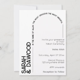 Convite Casamento Negro Branco Multão e Elegante e Minimal