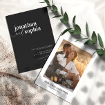 Convite Casamento Negro com Tipografia Elegante Chic<br><div class="desc">Chamada de Casamento Negra de Tipografia Elegante Chic</div>