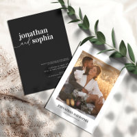 Casamento Negro com Tipografia Elegante Chic