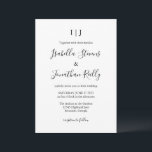 Convite Casamento Negro e Branco Clássico Minimalista<br><div class="desc">Convite para Casamento Branco e Negro Clássico Minimalista</div>