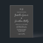 Convite Casamento Negro e Branco Clássico Minimalista<br><div class="desc">Convite para Casamento Branco e Negro Clássico Minimalista</div>