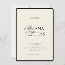 Casamento Negro e Branco com Script Moderno Minima